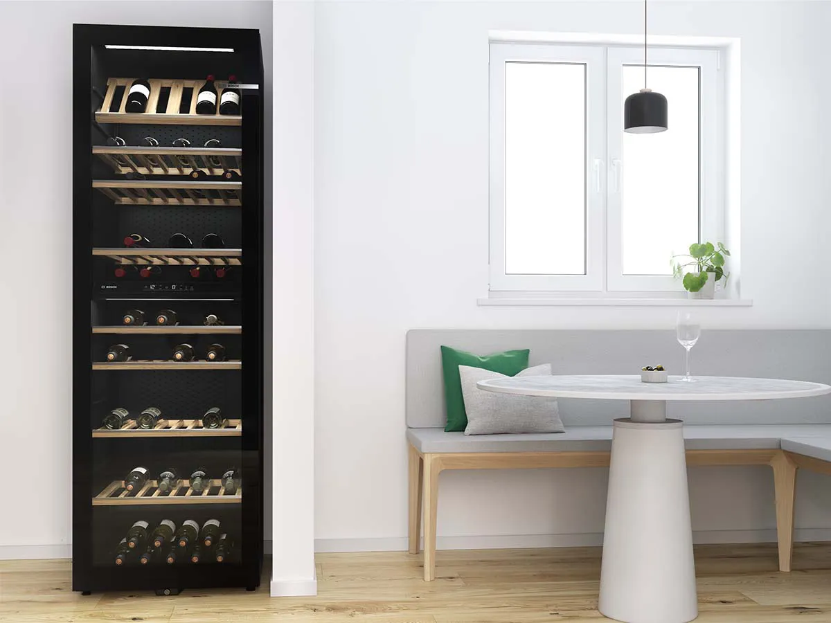 Wine cooler in kitchen