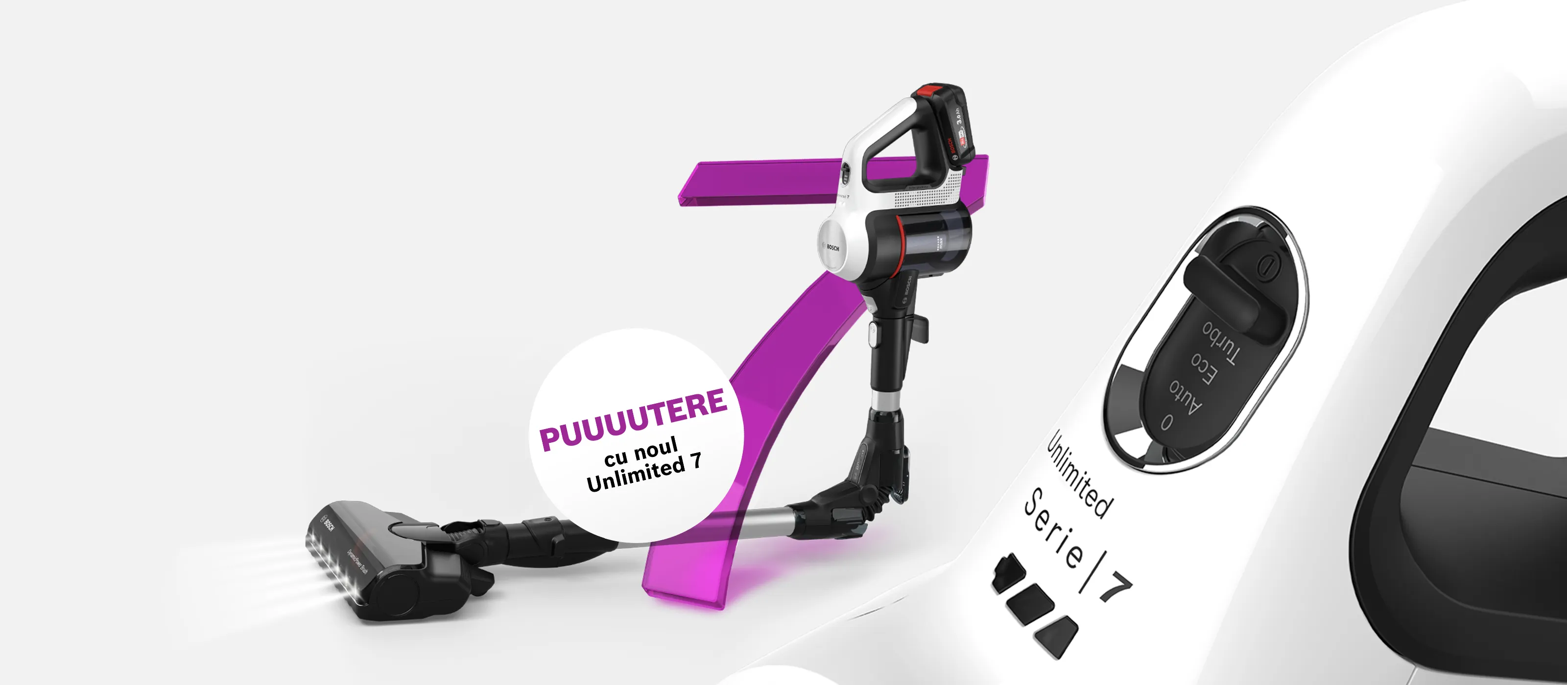 Aspirator cu duză și furtun detașabile, pe un fundal alb