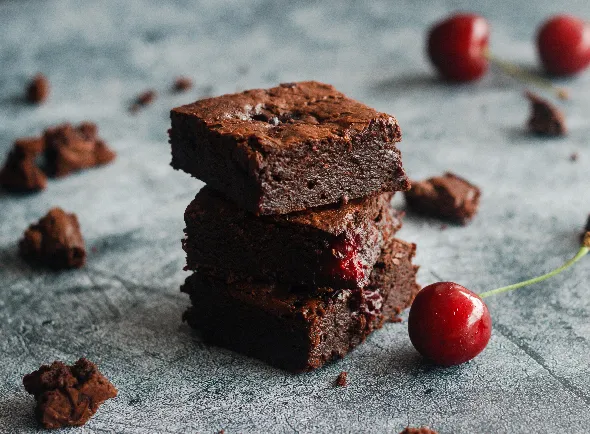 Slick of chocolate cherry tray bake.