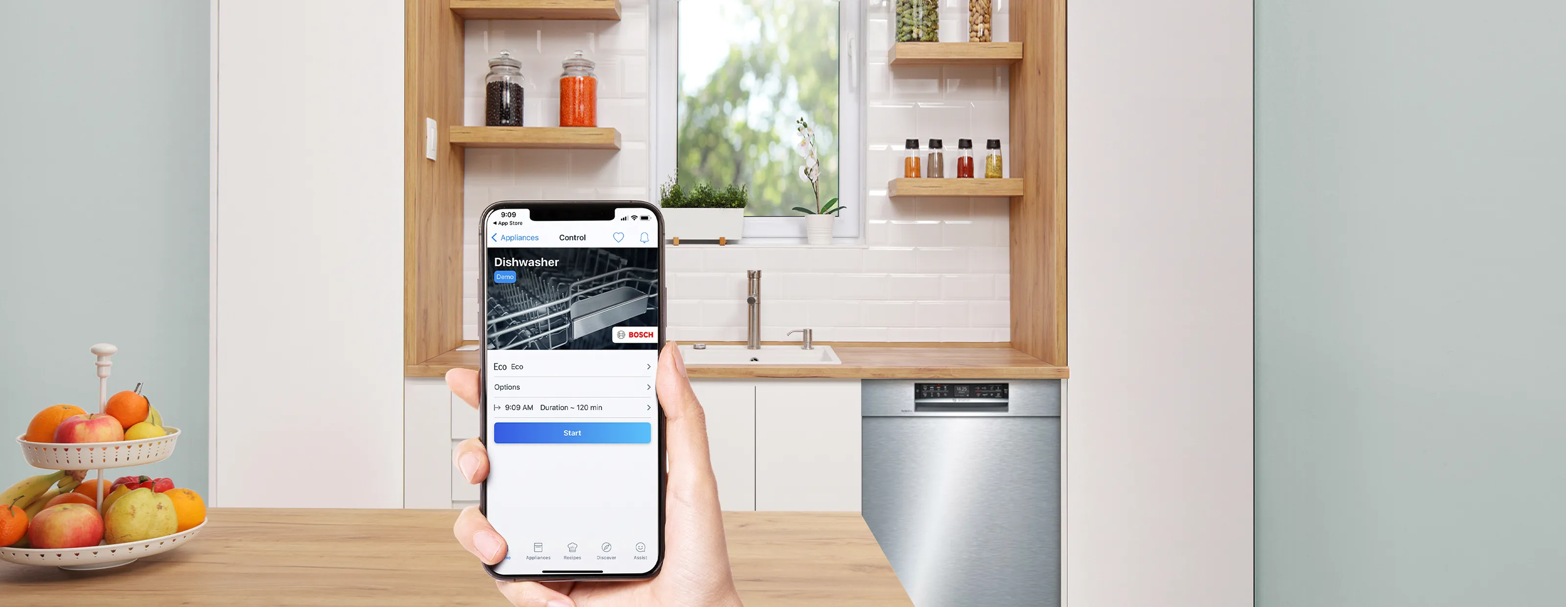 Bosch dishwasher with Home Connect