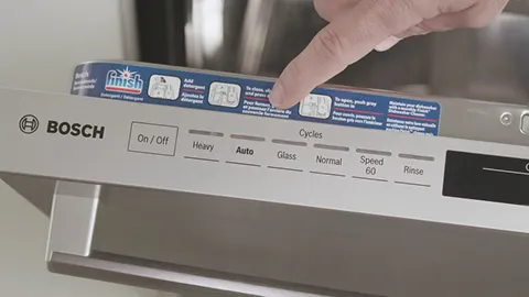 Bosch Dishwasher control panel with various settings and options.