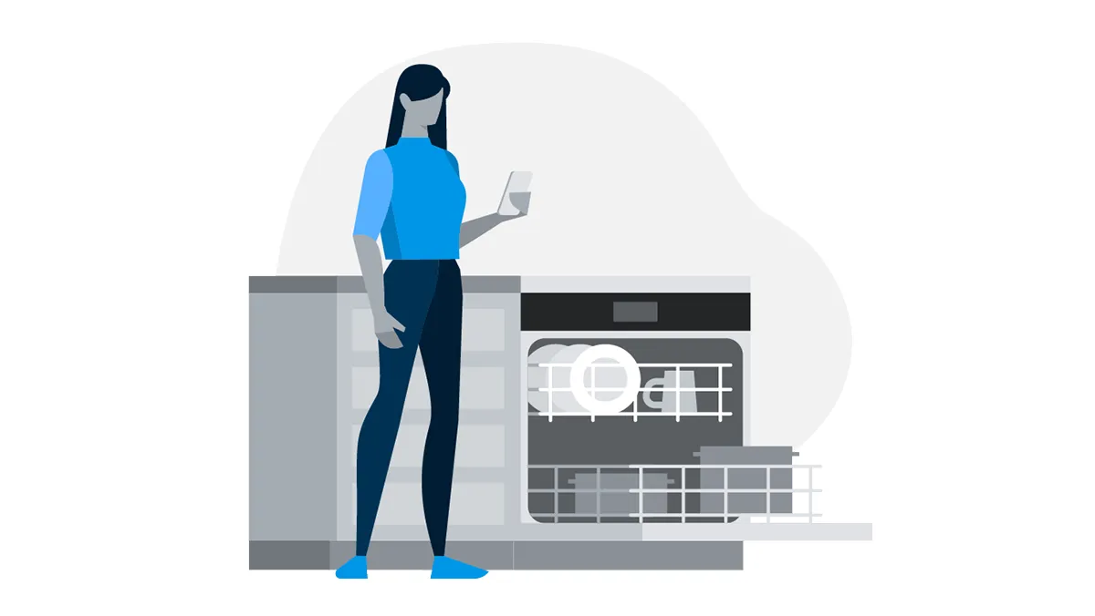 Bosch dishwasher set up.