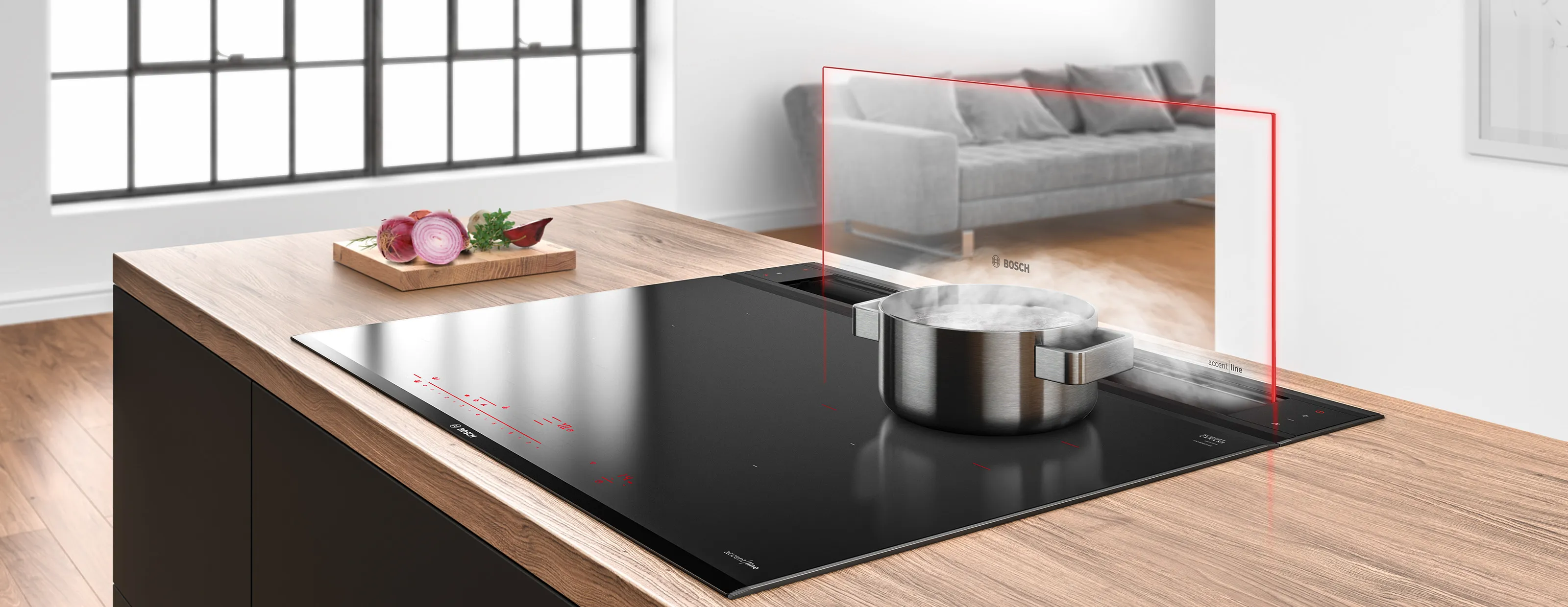 Steklena dvižna napa Bosch accent line