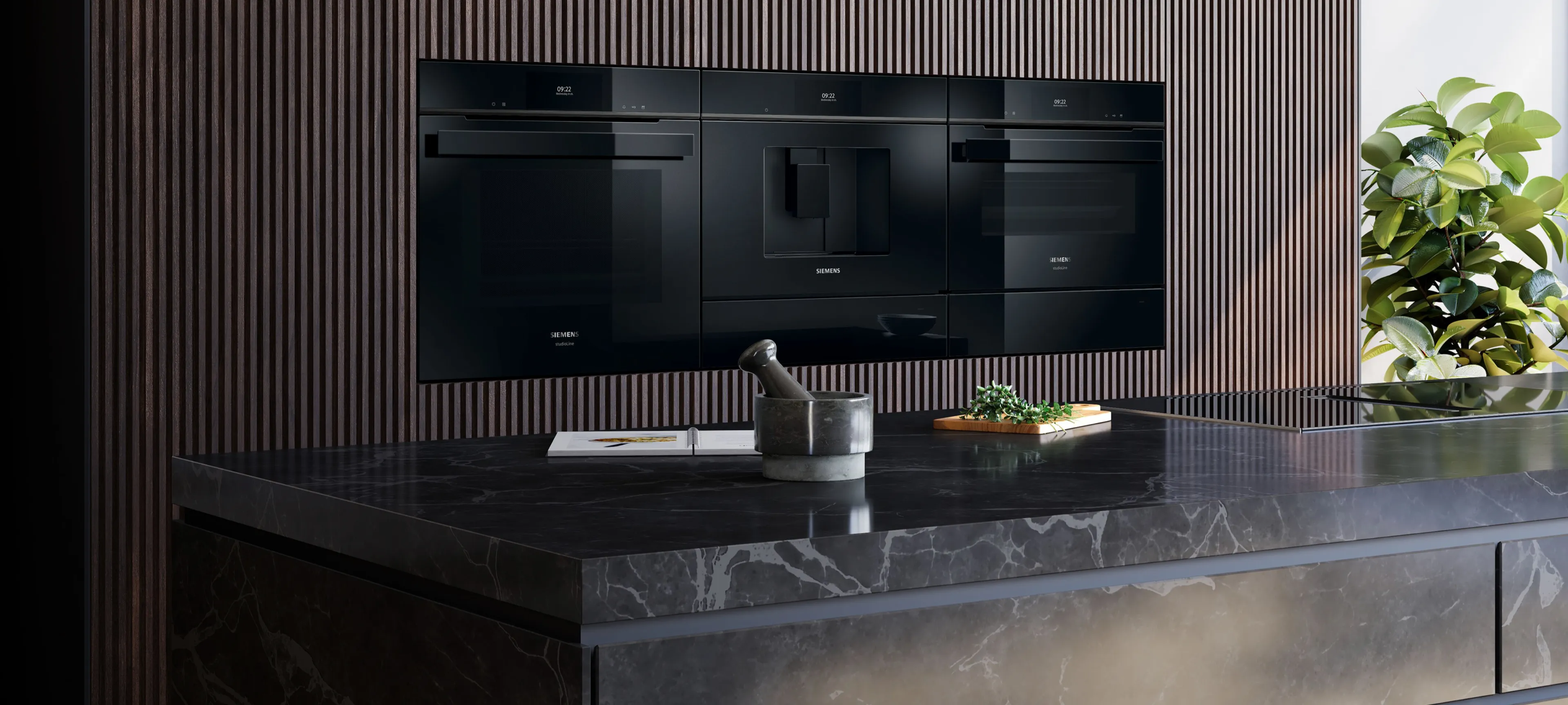 Spacious kitchen with multiple Siemens appliances