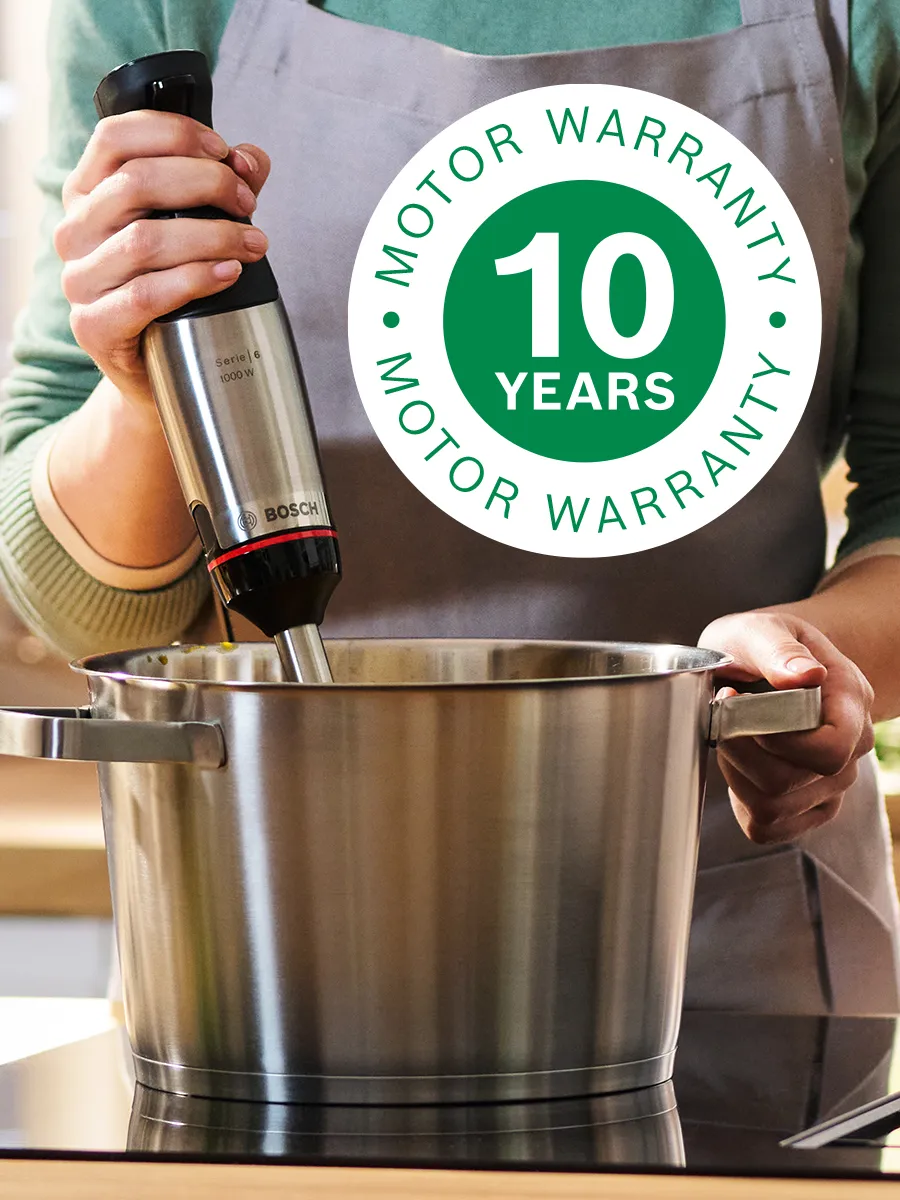 Green circular badge displaying "10 YEARS WARRANTY" in bold white text with decorative elements, emphasizing product assurance.