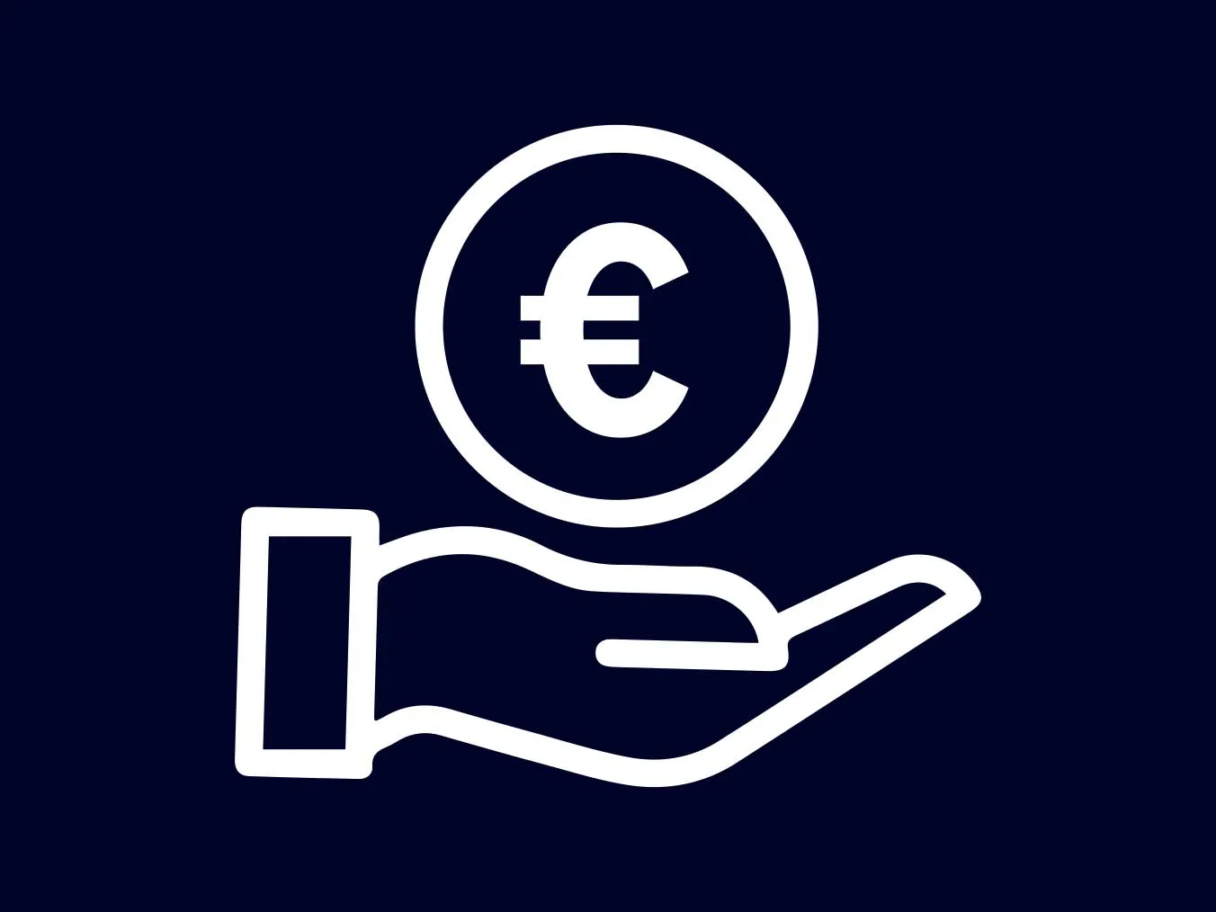 Hand halten Euro-Symbol, Finanzkonzept, Geldmanagement, Investitionen, Bankwesen.