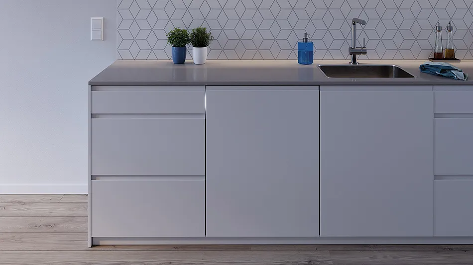 Plano de cocina integrada Balay