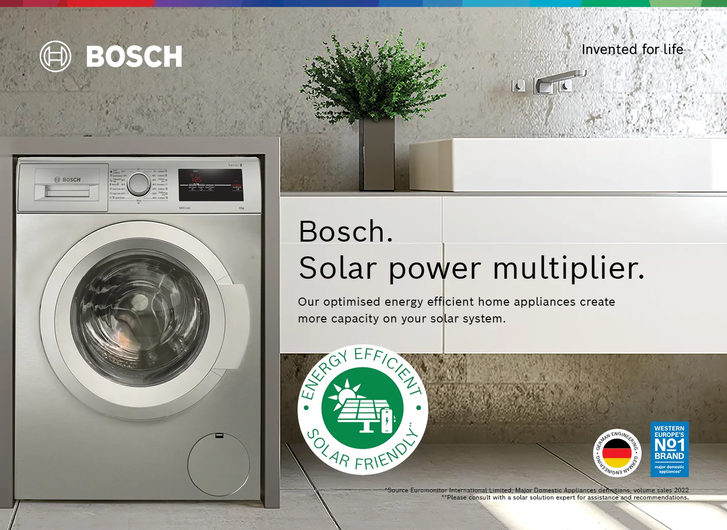 Solar optimized washing machines and tumble dryers
