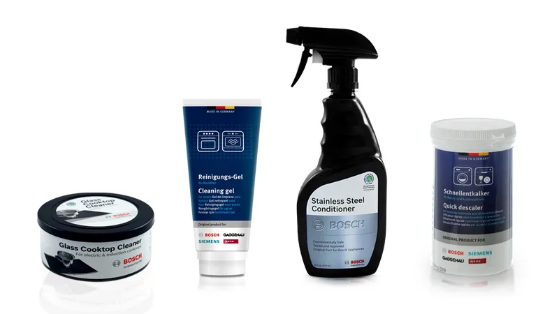 Various bosch appliance cleaner products