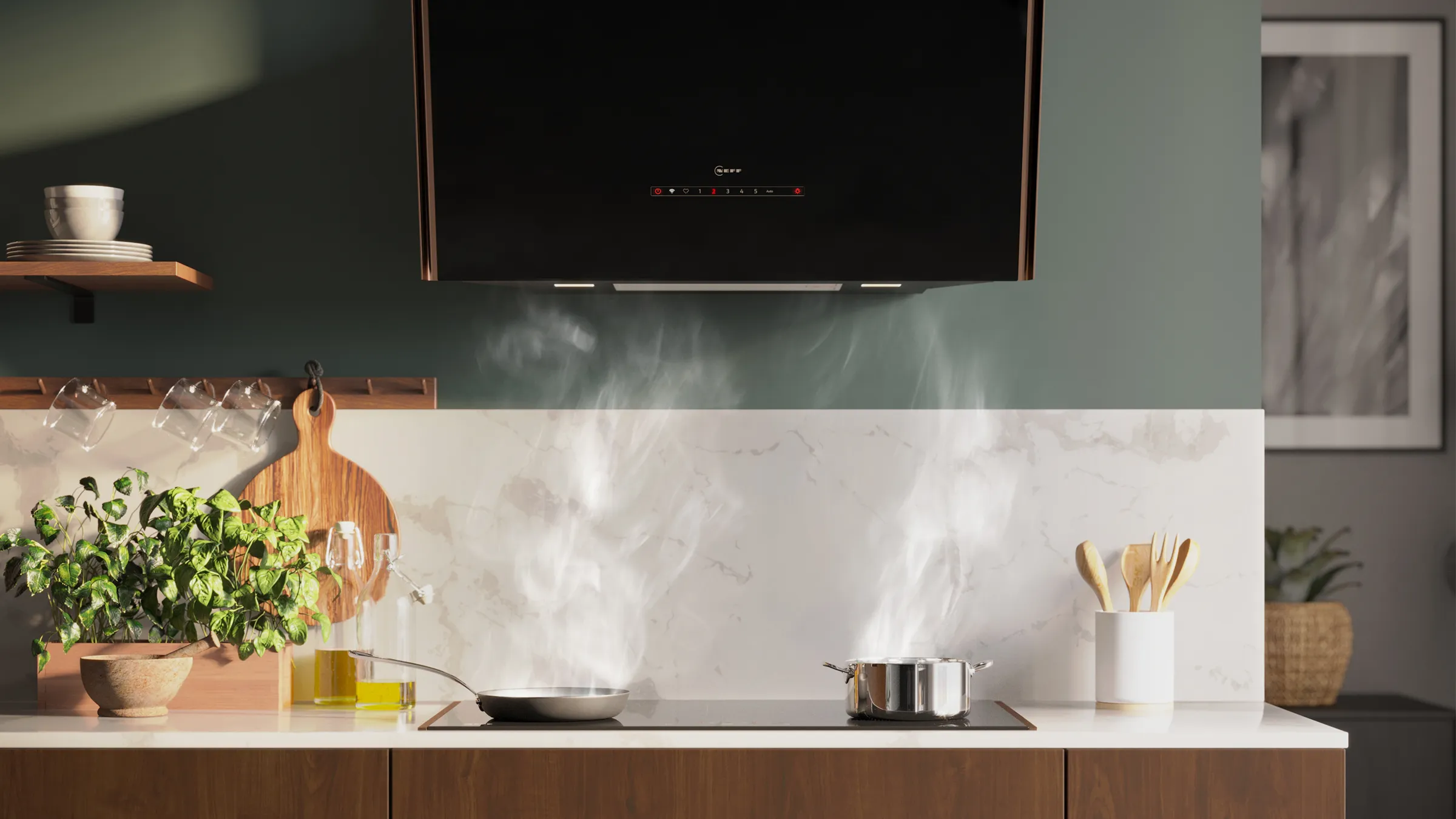 Neff kitchen with hoods extracting