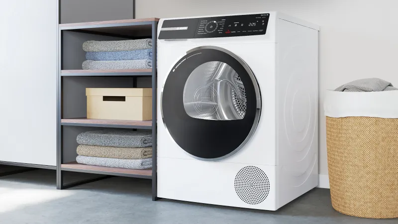 Tumble dryer in a bathroom