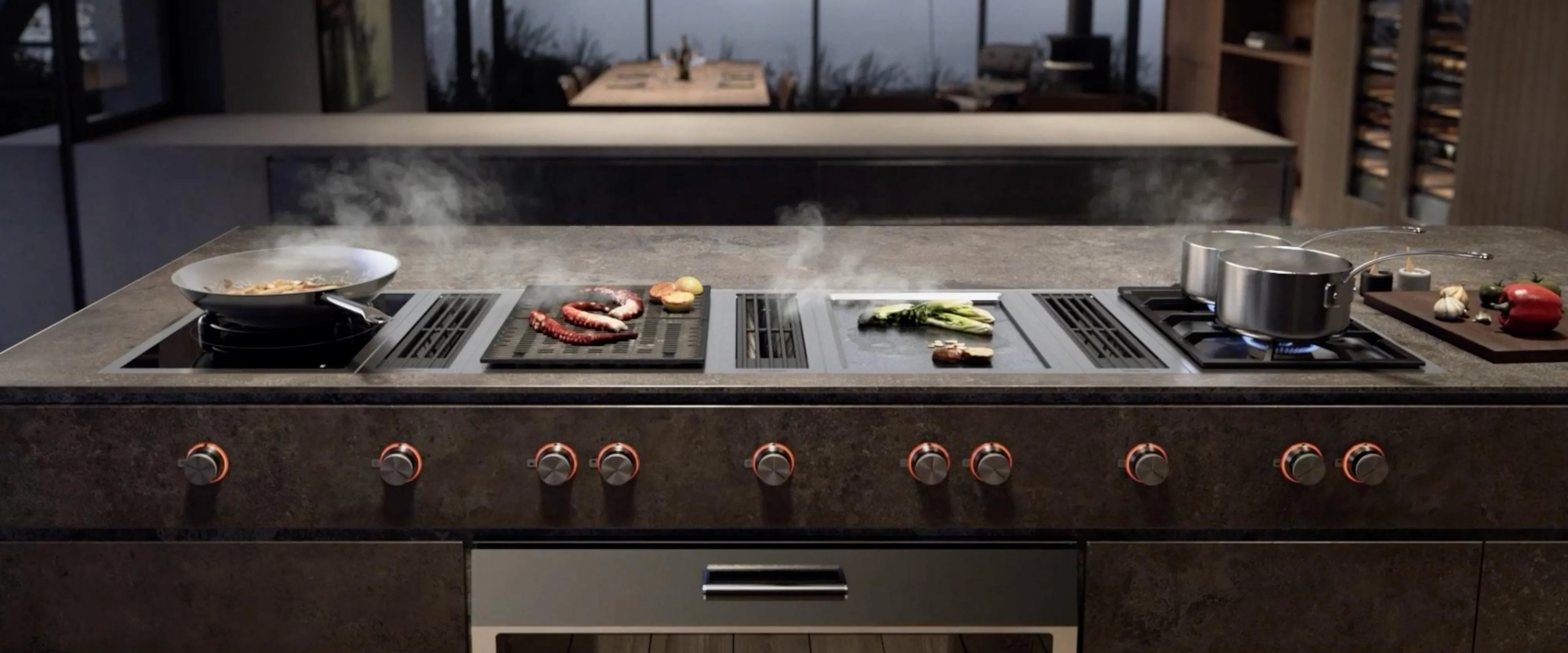 A video featuring footage of luxury Gaggenau appliances.