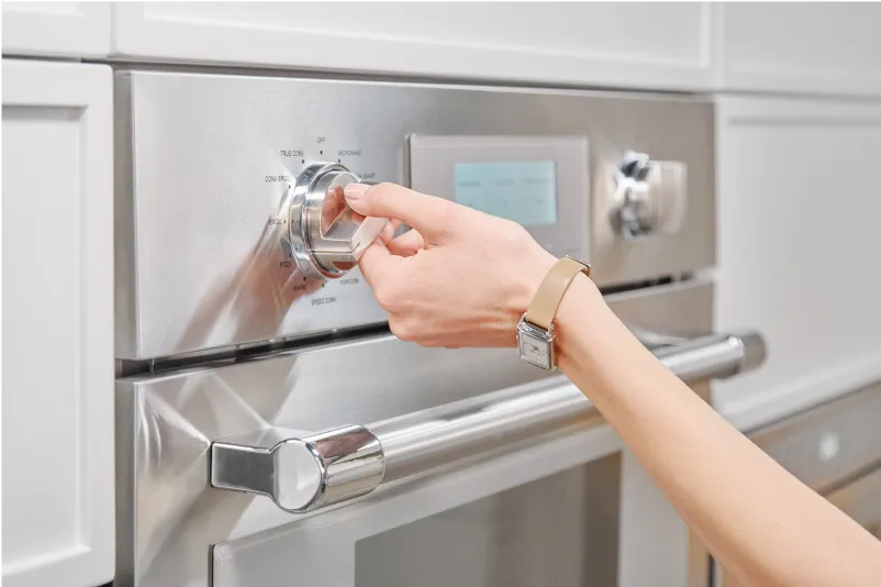 Thermador built in speed oven hand turning control knob