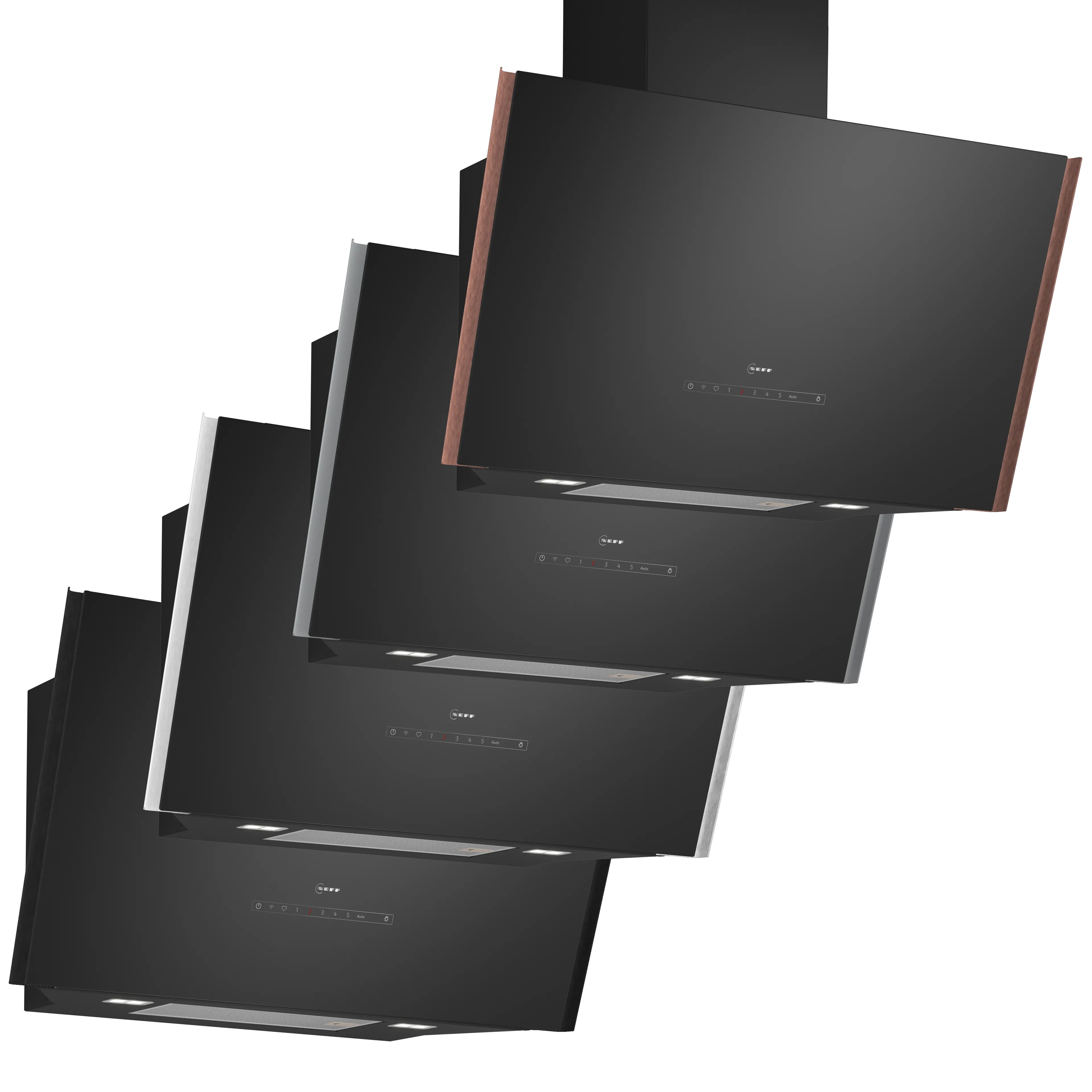 Schräge Dunstabzugshaube 90 cm kopffrei