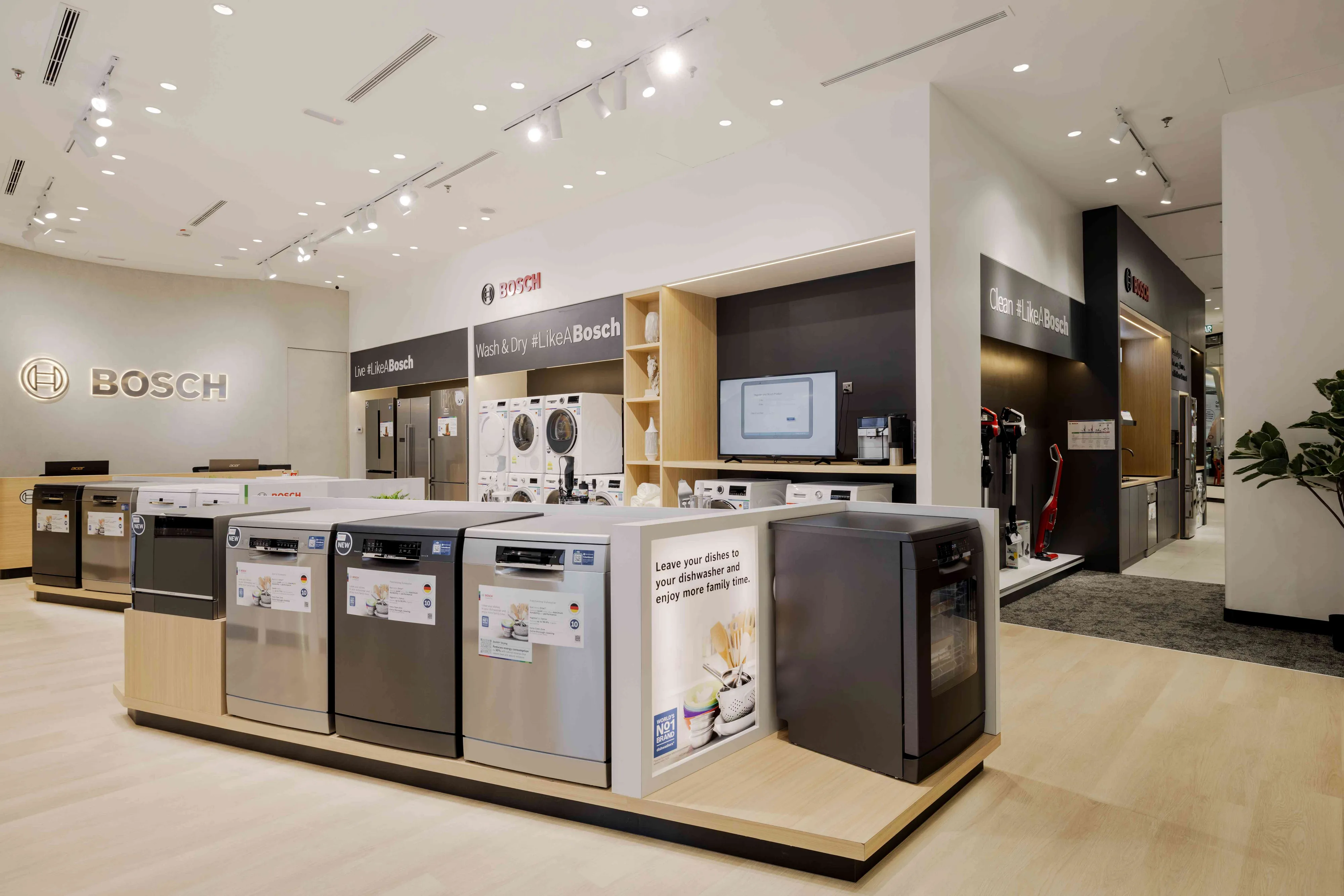 Interior display of Bosch Official Store and Experience Centre at Toppen Shopping Centre Johor Bahru