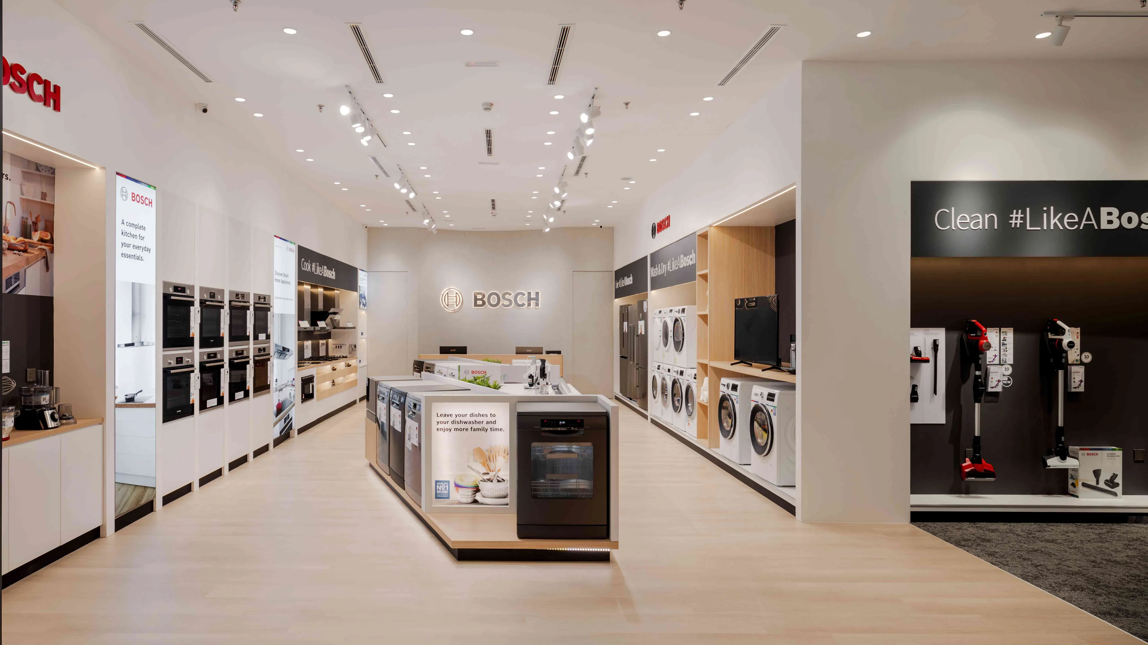 Interior display of Bosch Official Store and Experience Centre at Toppen Shopping Centre Johor Bahru
