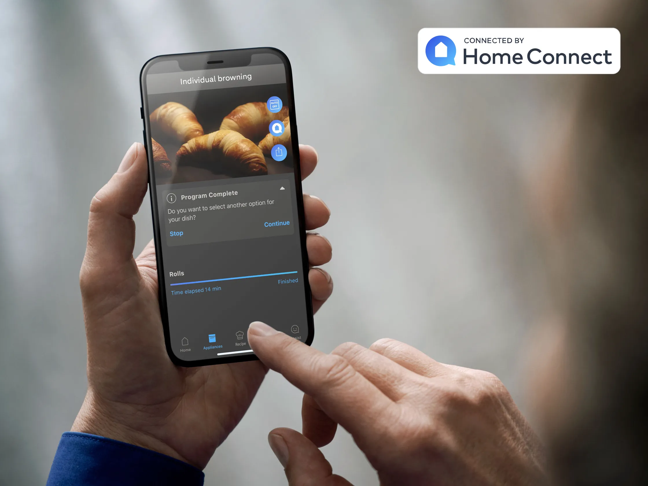 Control del funcionamiento del horno desde la aplicación Siemens HomeConnect