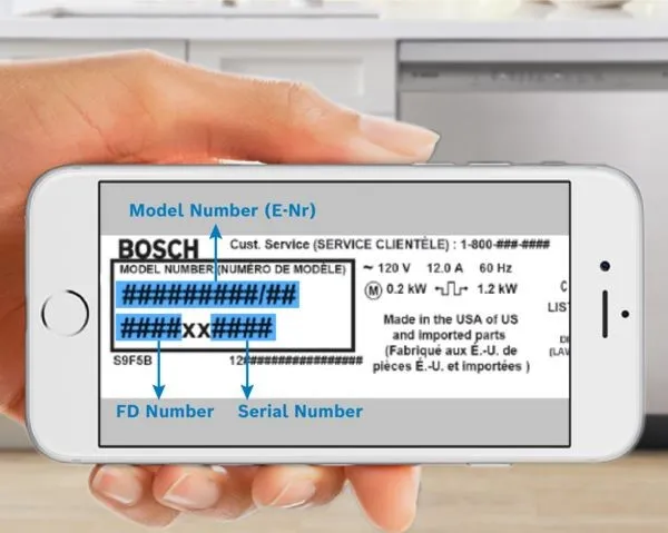 iPhone showing an image of a Bosch Model number