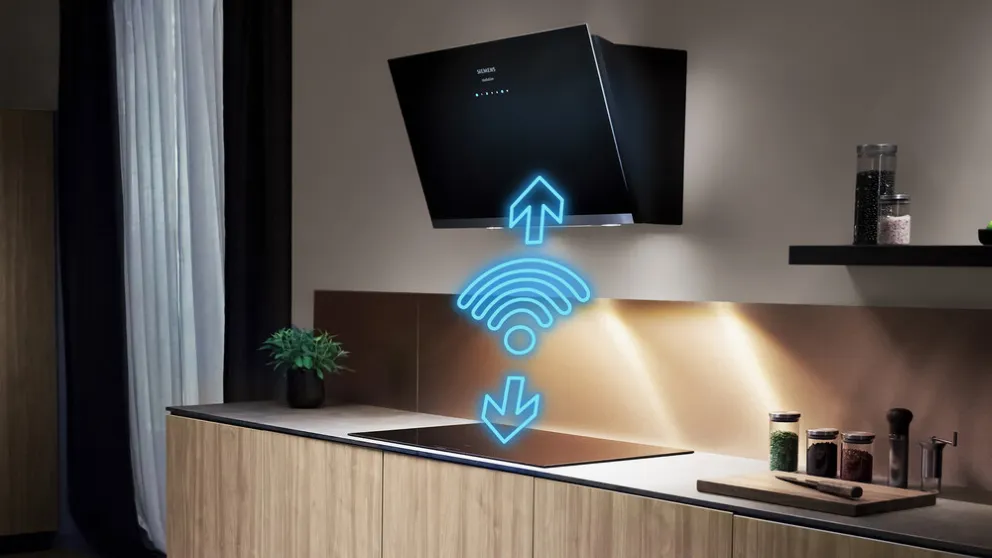 Hob and hood connected together via app