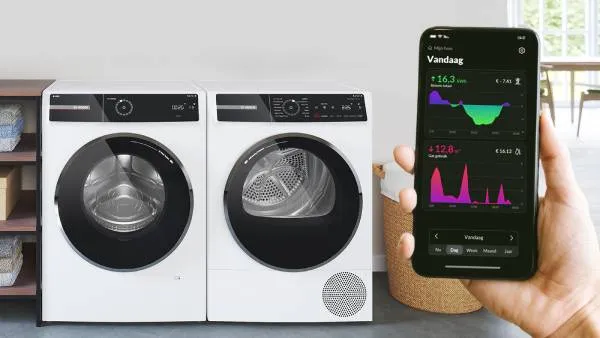 wasmachine verbonden met telefoon en energierekening
