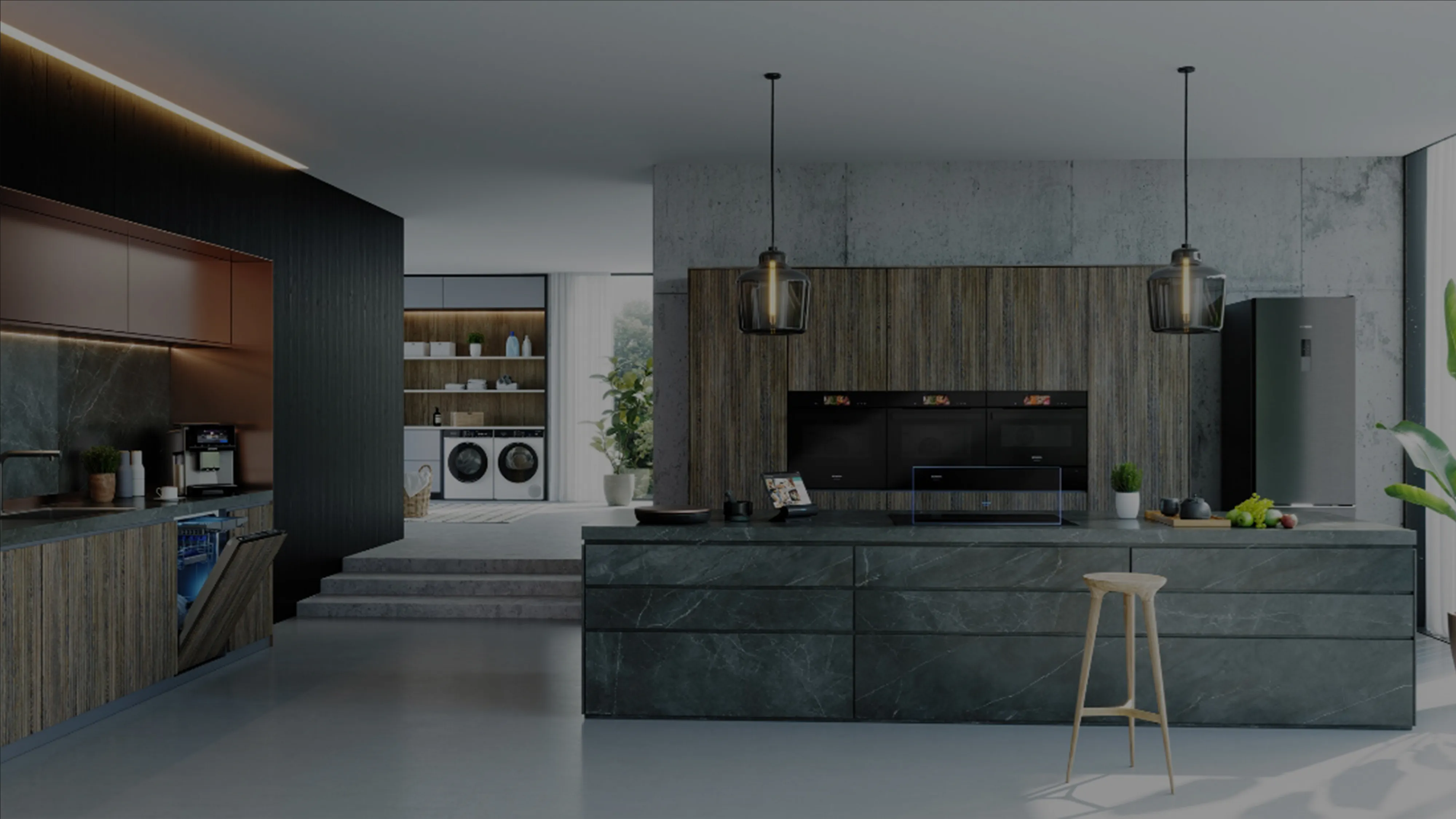 Minimalist kitchen with Siemens appliances