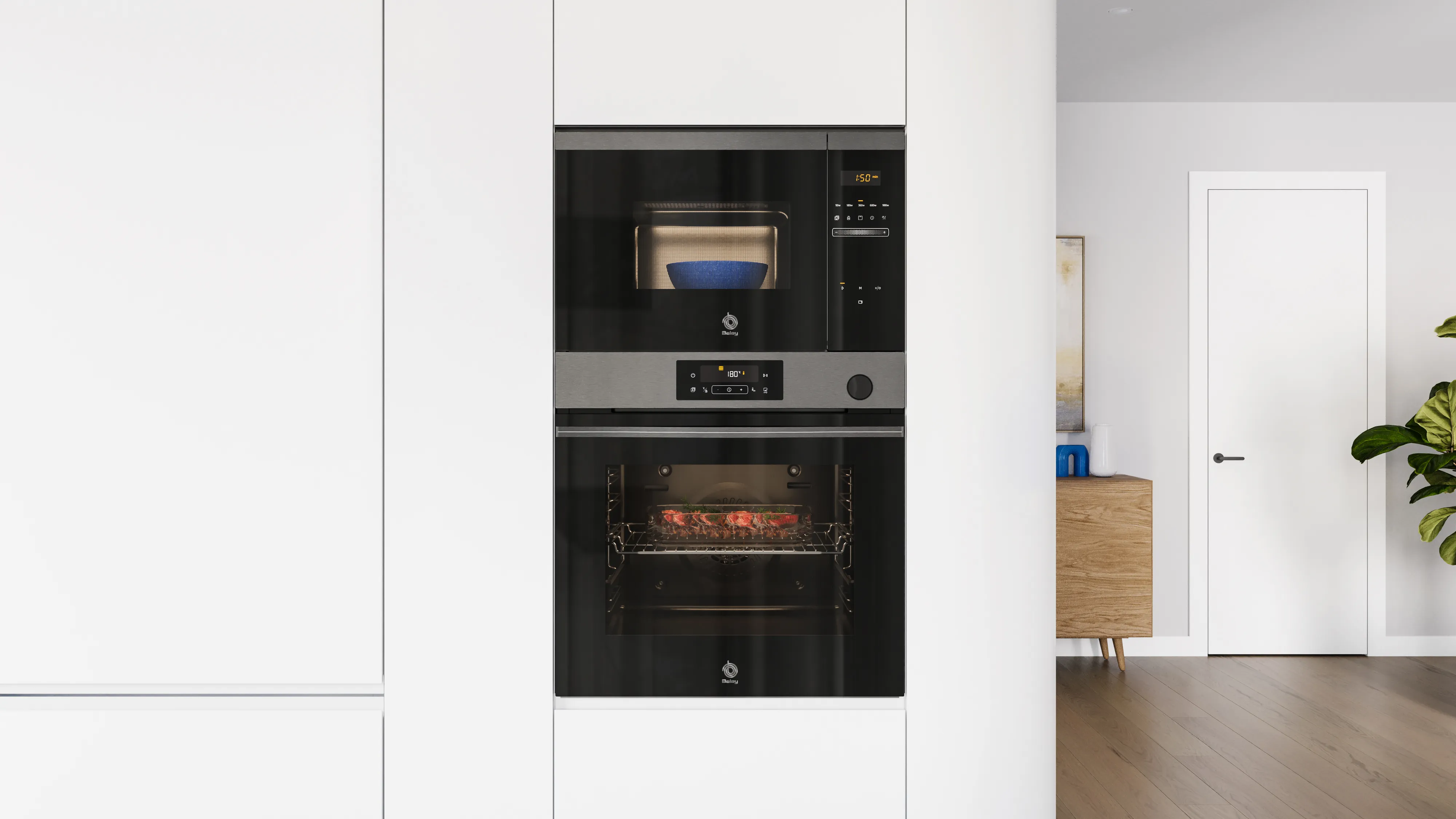 Columna de horno y microondas Balay serie grafito