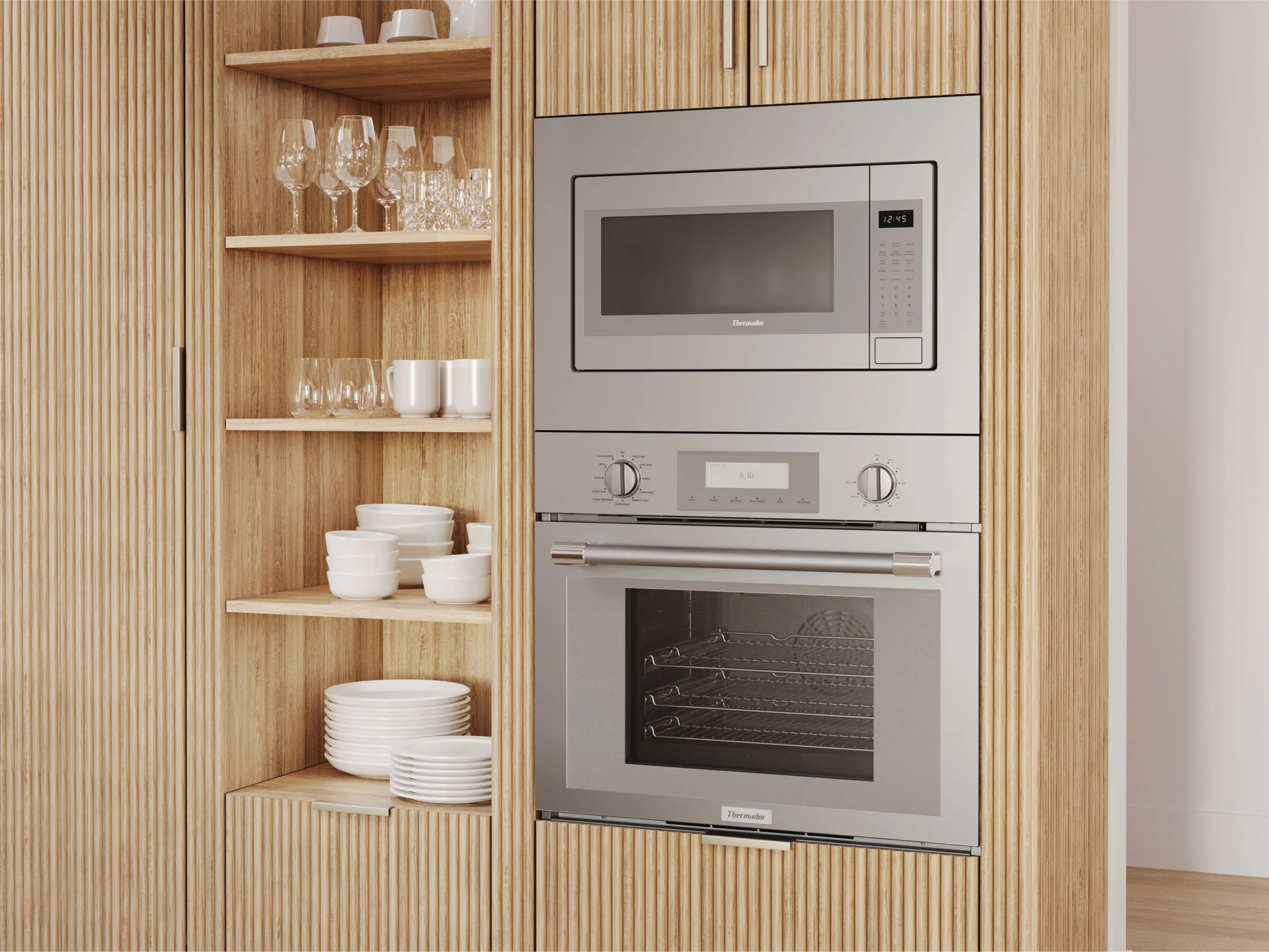 Thermador microwave oven side swing oven