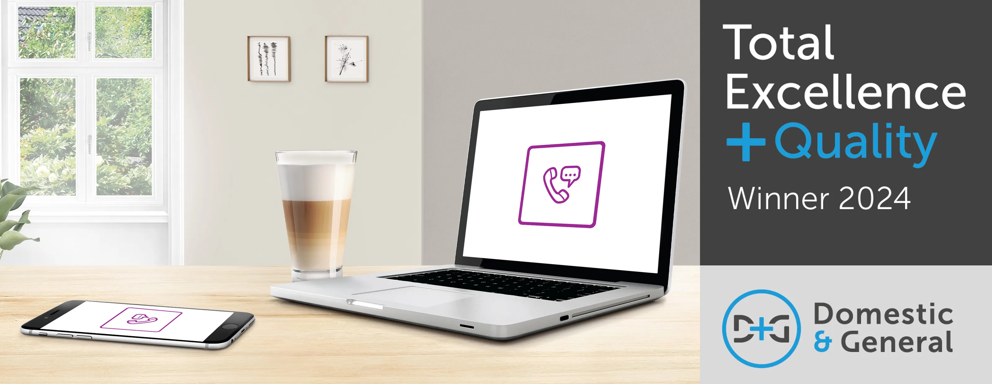 Laptop with D&G award overlay