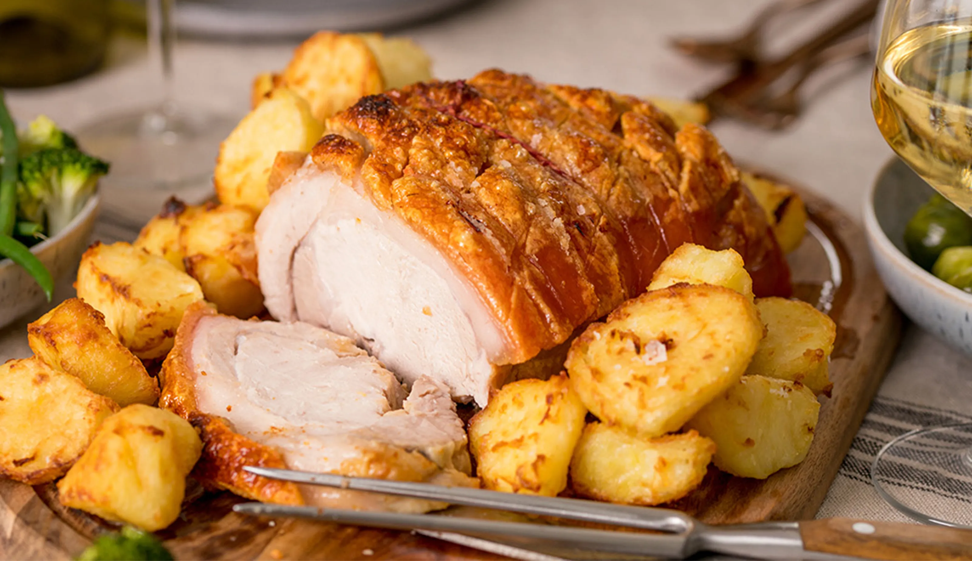 Traditional Roast Pork with Apple Sauce, Roast Potatoes & Gravy