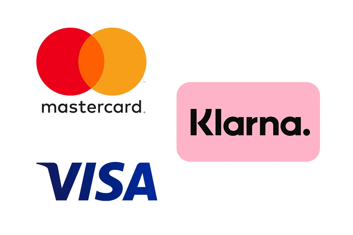 logos av Mastercard, Visa och Klarna