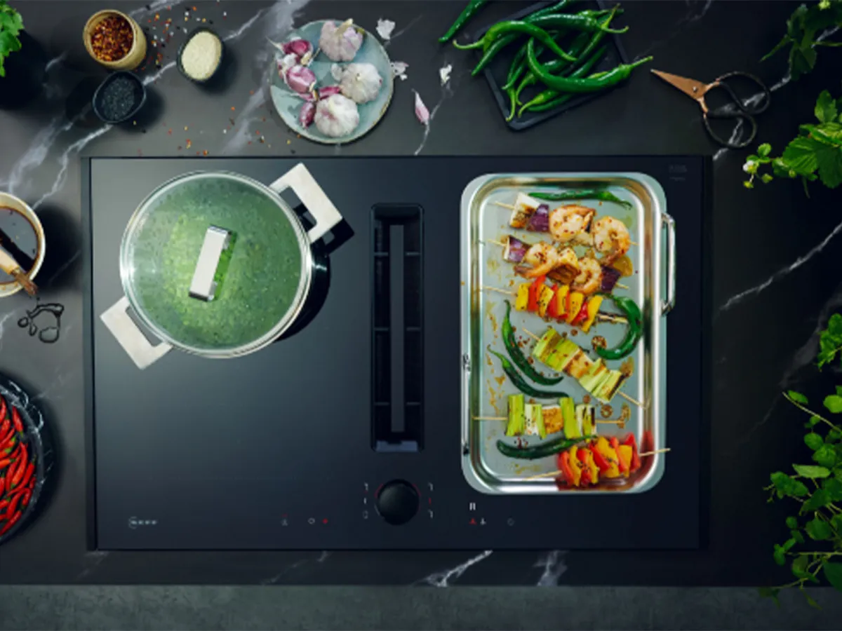 Induction hobs with flex zone and vented capability
