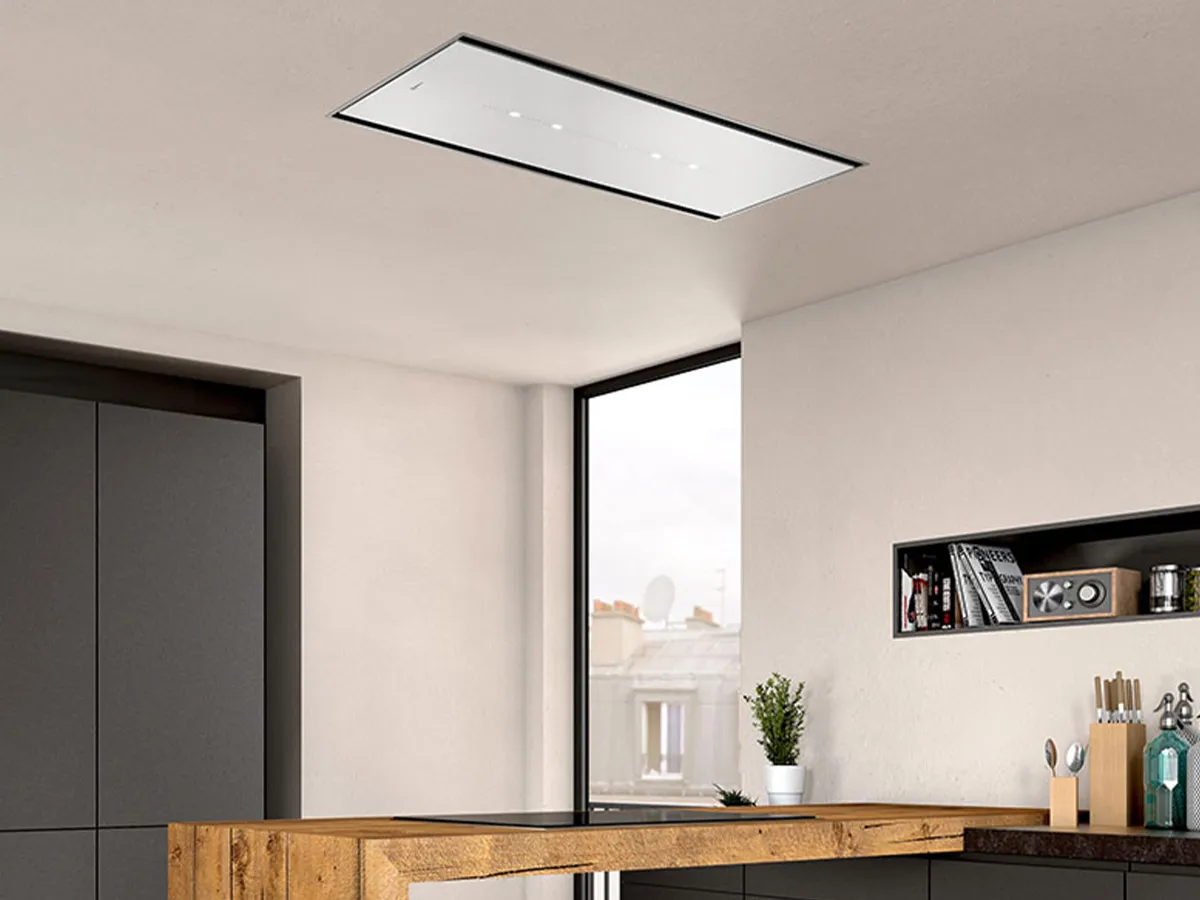 Neff ceiling hood above kitchen island