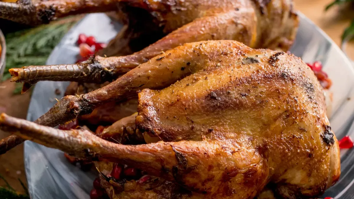 Roast Pheasant in Red Wine and Cranberry Sauce