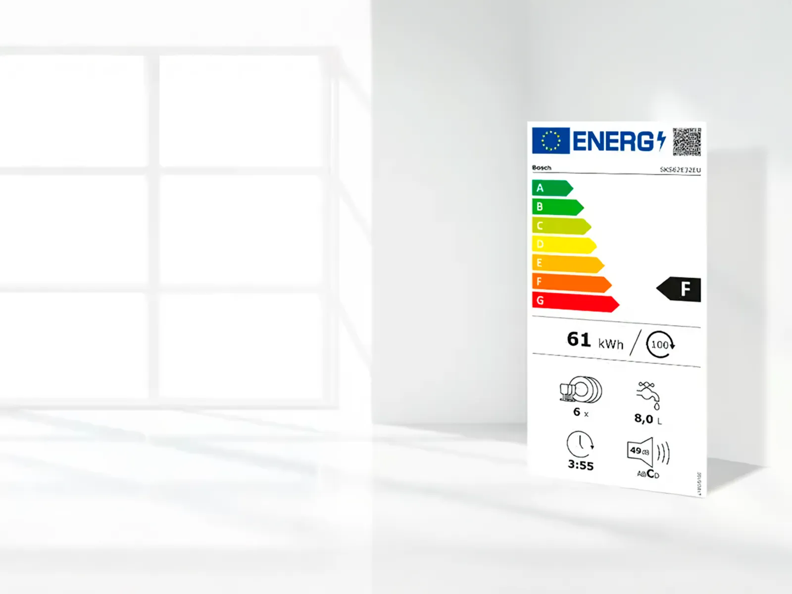 Energimärkningsbetyg som säkerställer minskad energi- och vattenförbrukning för en effektiv och miljövänlig prestanda.
