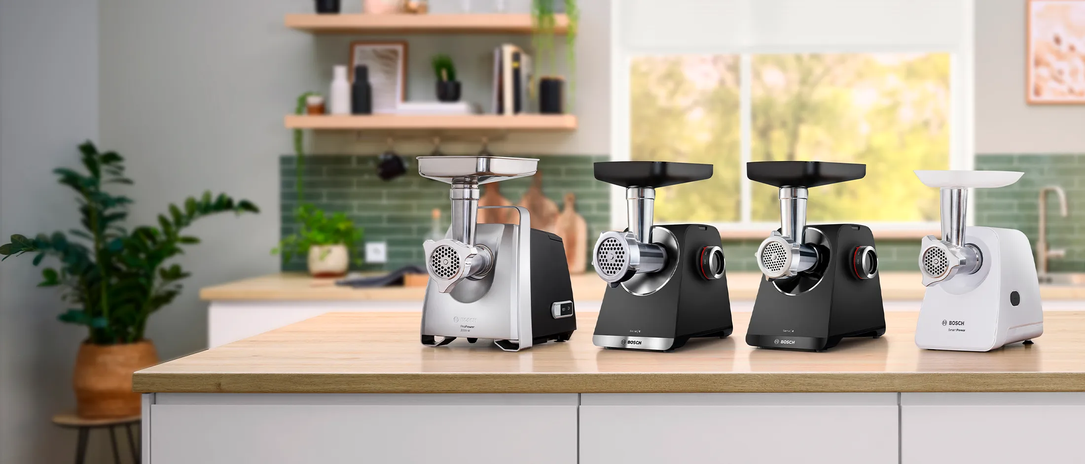 Picadores de alimentos ProPower, MultiPower Serie 4 e Serie 6 e SmartPower em várias cores — prata, preto e branco.