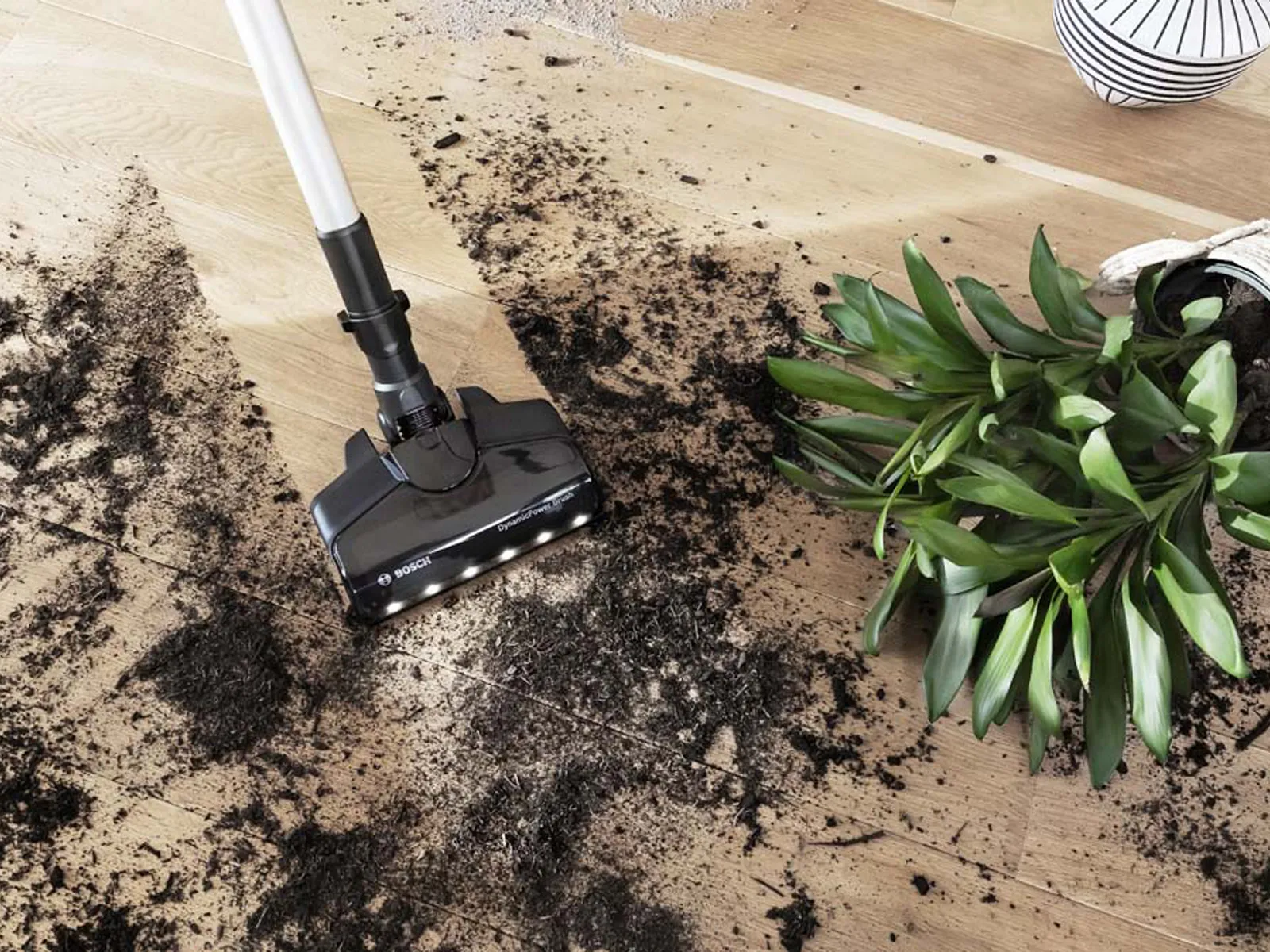 A messy plant spill being sucked up by a ProPower version.