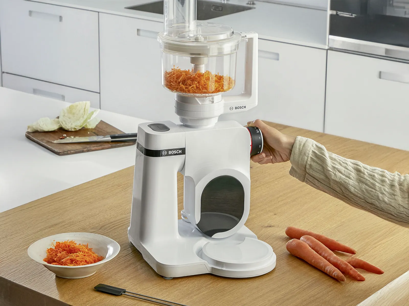 Carrots chopping with Bosch Stand Mixer Series 2