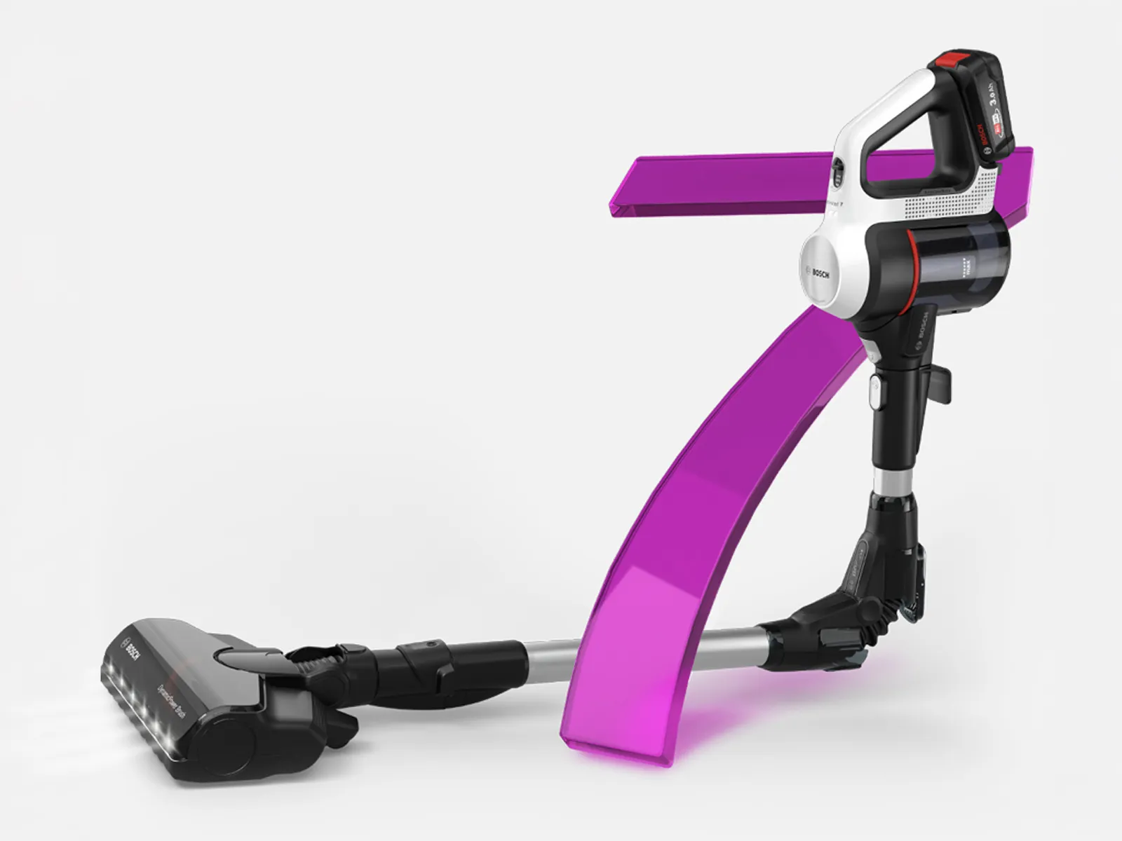 Kabelloser Stielstaubsauger Unlimited 7 auf einem weißen Hintergrund.