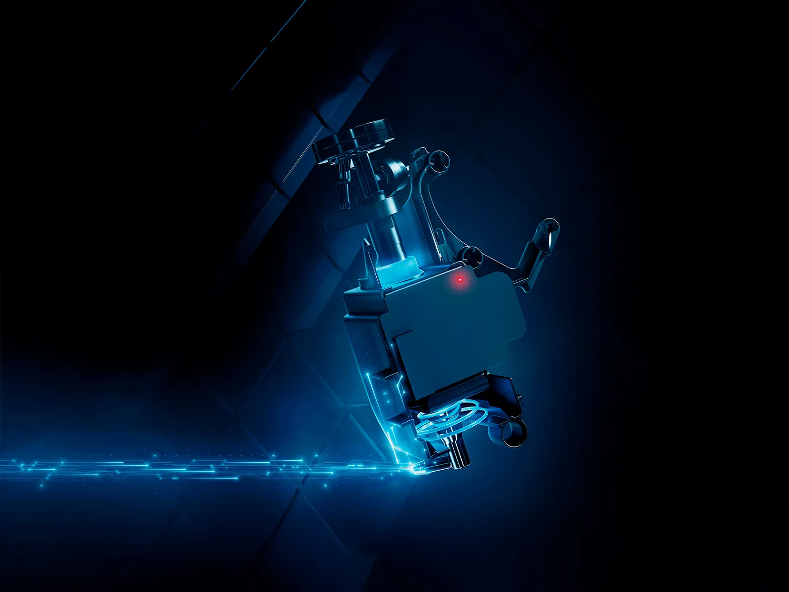 Digital fremstilling af Siemens iAromaSystem vandpumpe, der viser præcis trykkontrol for optimal kaffeudtrækning.