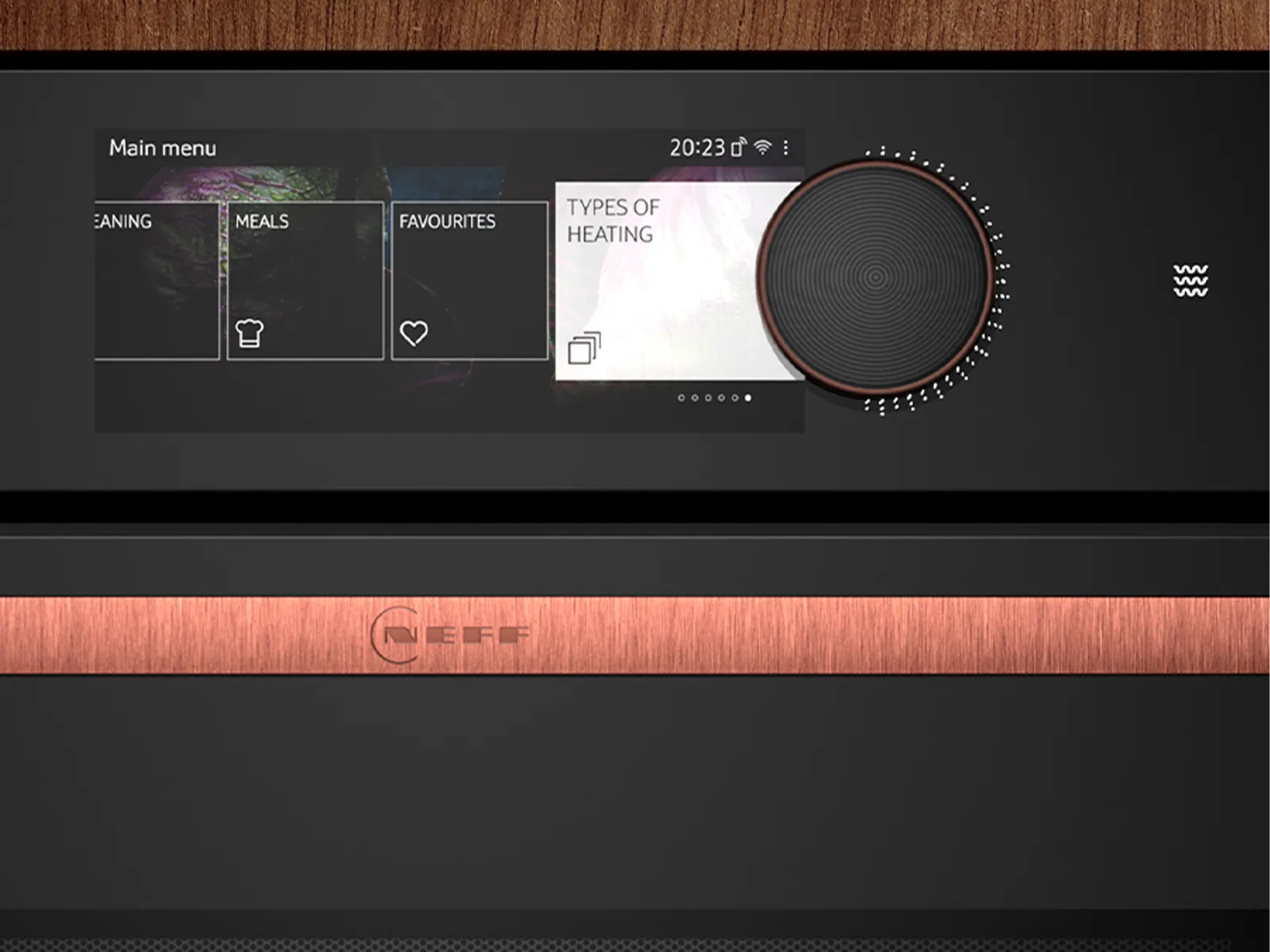 A close up of the NEFF microwave display