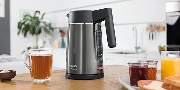 Grey designline kettle on countertop