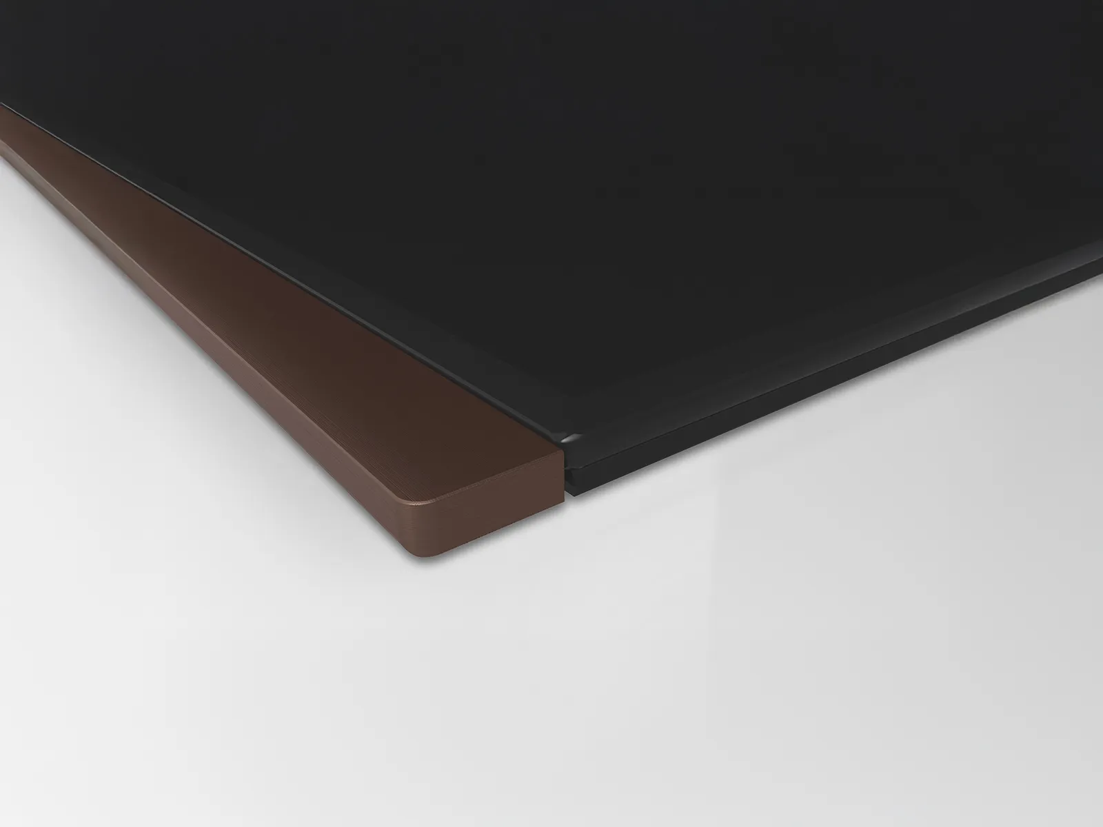 Corner shot of flush-mounted frameless cooktop