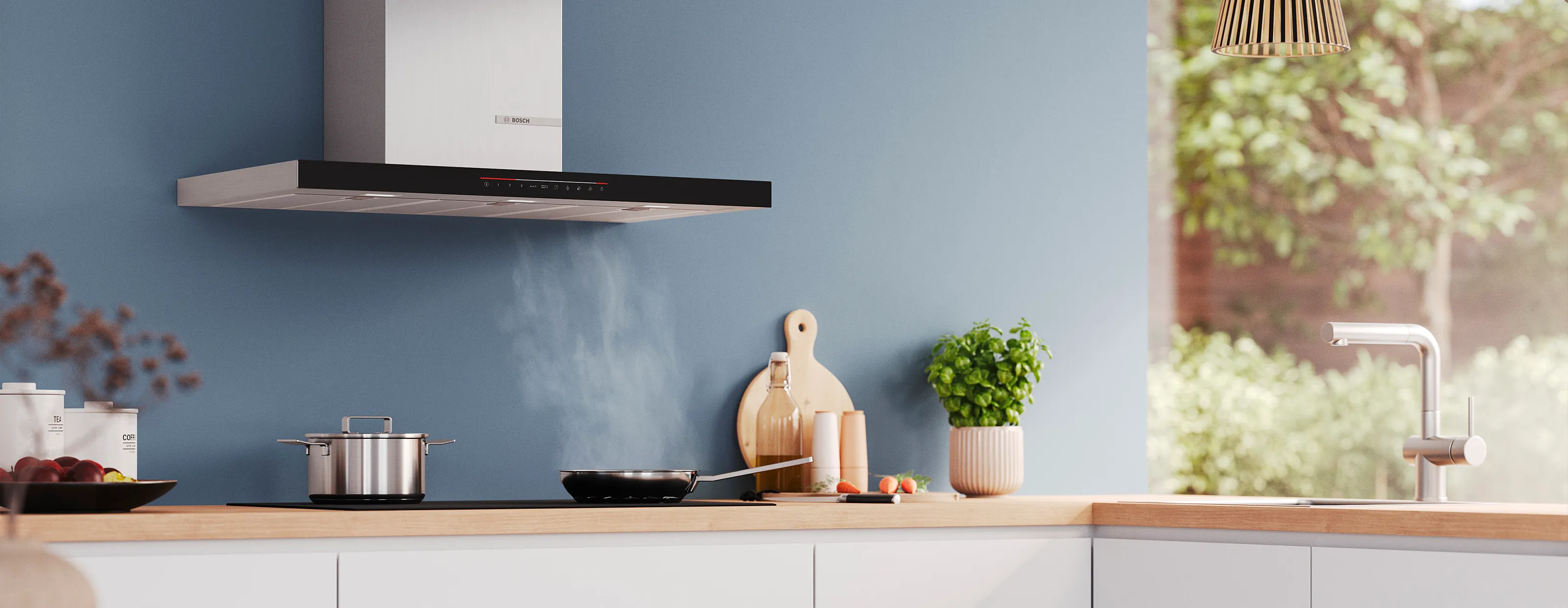 Bosch kitchen with extractor hood