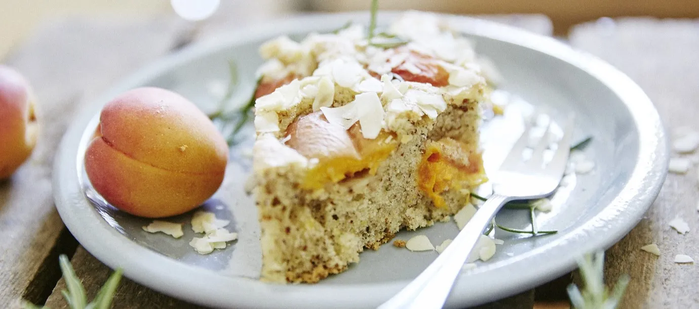 Apricot and rosemary cake