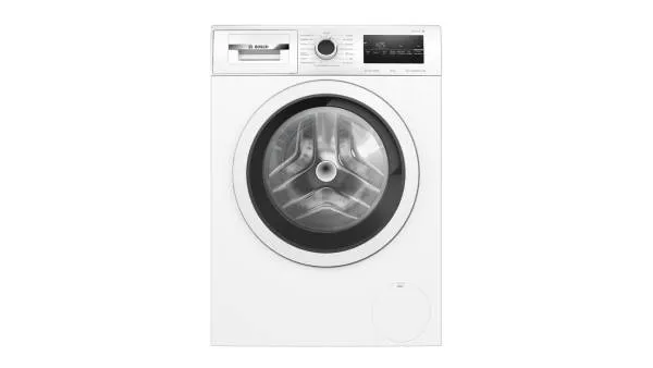 Vista frontale di una lavatrice Bosch Serie 4 color bianco