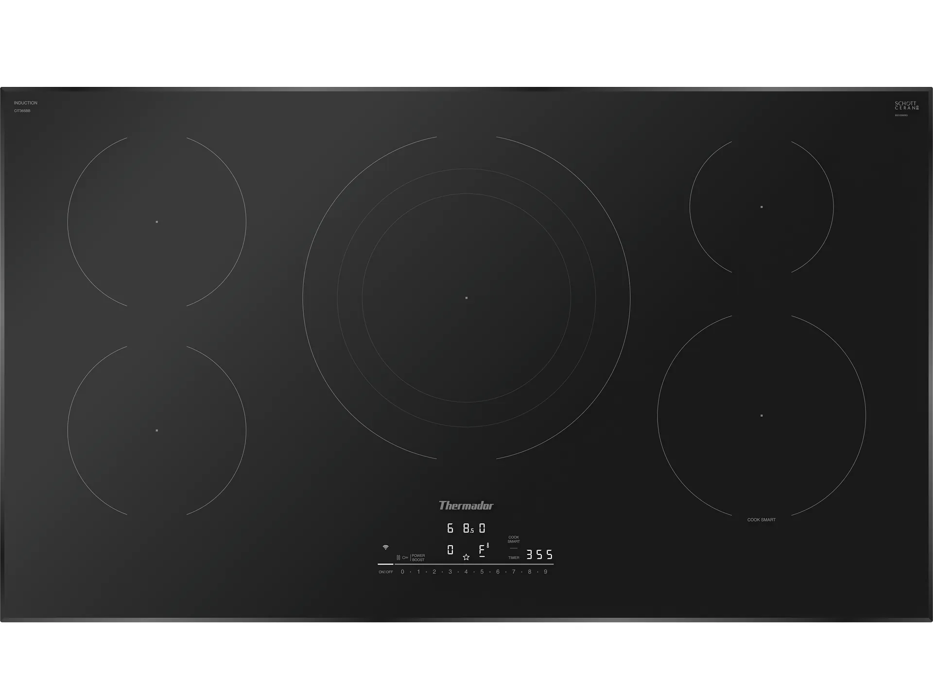 Thermador 36 Inch Black Framless Heritage Induction CIT365BB