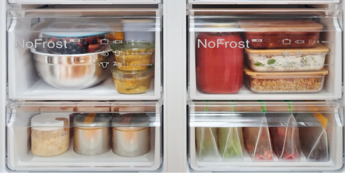 inside of freezer with no frost technology