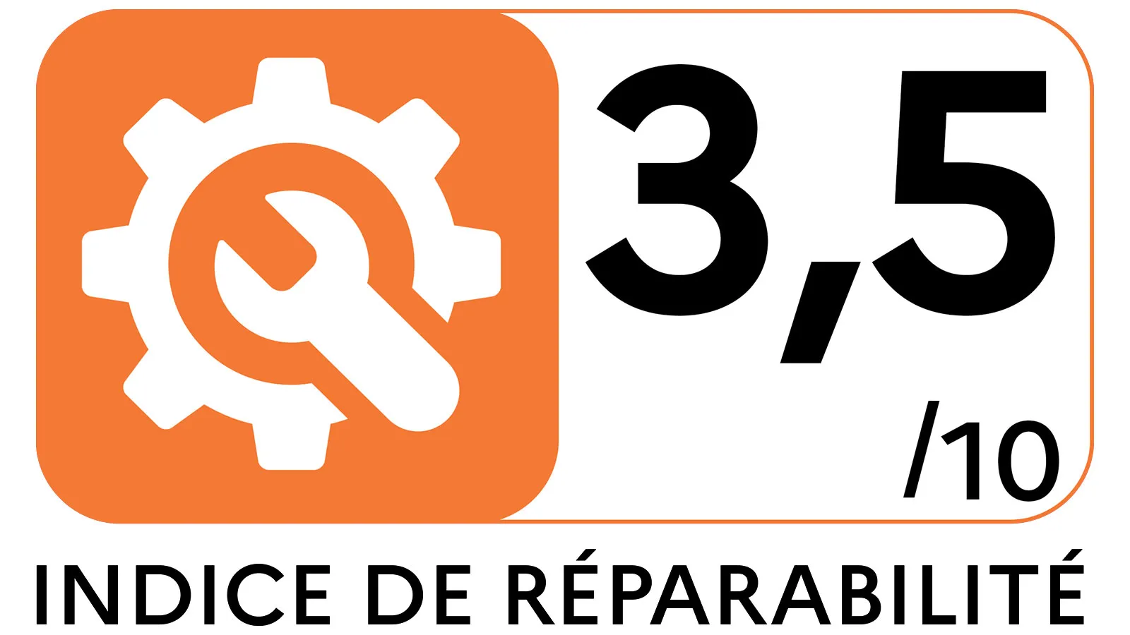 Pictogramme de l'indice de réparabilité 3,5/10