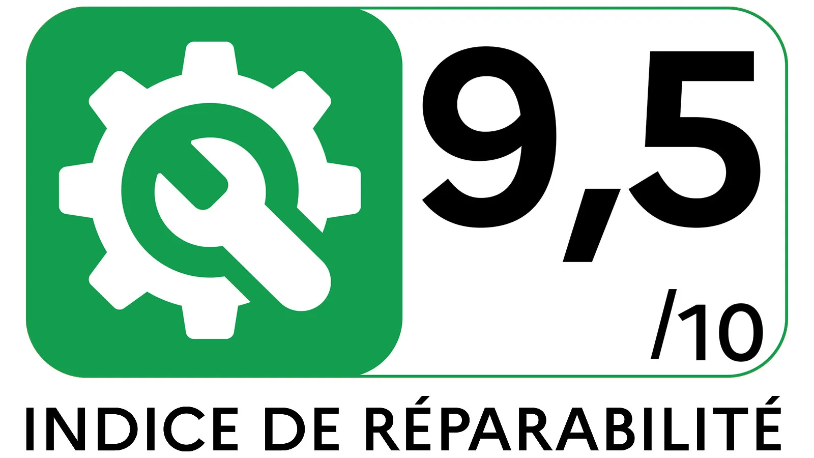 Pictogramme indice de réprabilité 9,5/10