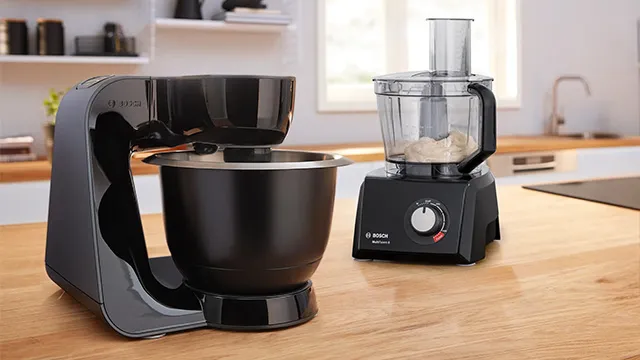 Kitchen machines on a wooden countertop